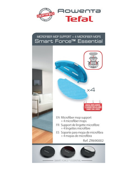 SOPORTE DE TOALLITA + 4 TOALLITAS DE MICROFIBRA P/ROBOT DE LIMPIEZA     ZR690002