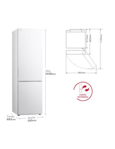 FRIGORÍFICO COMBI LG GBV22NCDSW, 419L, SERIE 200, BLANCO