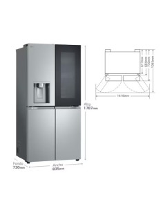 FRIGORÍFICO AMERICANO COMBI, 508L, LG GMG861MBAE