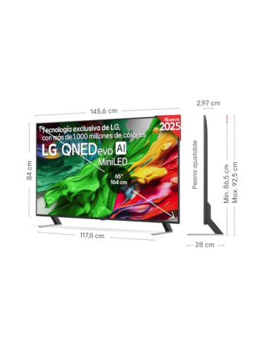 Smart TV LG QNED evo AI QNED85 65 pulgadas...