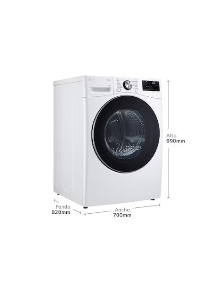 Secadora con Inteligencia artificial 18kg, D, con Bomba de calor Dual Inverter, Direct Drive, Serie XXL LG RH18U8AVCW.ABWQKES