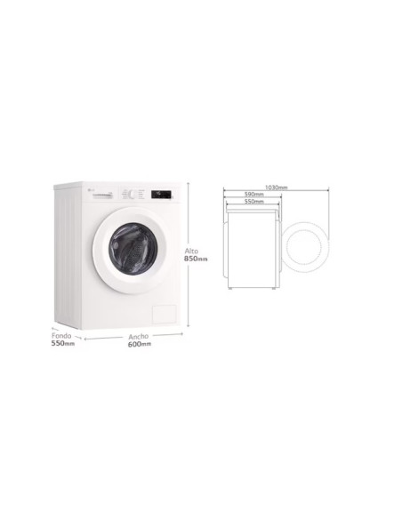 Lavasecadora Inverter | LG W4X1085NWH, Direct Drive,6 Motion, 8/5kg, 1400rpm, Serie 140, Blanca W4X1085NWH.AGWQPES