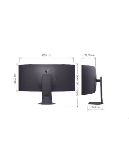 Monitor Gaming OLED LG UltraGear, 45", OLED 5K2K WQHD (5121x2160), DualMode (165/330Hz), 0,03 ms, 21:9, Curvo LG 45GX950A-B.AEU