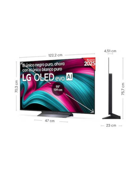 Smart TV LG OLED evo AI C5 55 pulgadas 4K 2025 OLED55C55LA.AEU