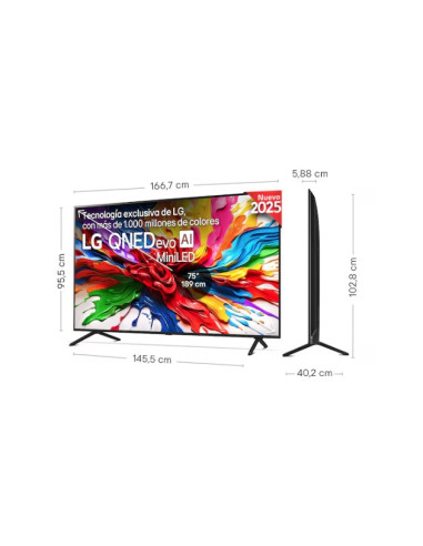 Smart TV LG QNED evo AI QNED92 75 pulgadas...
