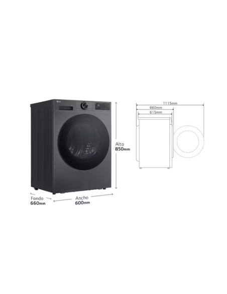 Secadora con Inteligencia artificial 9kg, con Bomba de calor Dual Inverter, Serie 500 RHX5009TBB.AEBQPES