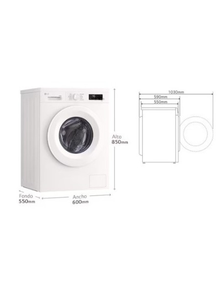 Lavasecadora Inverter | LG W4X1085NWH, Direct Drive,6 Motion, 8/5kg, 1400rpm, Serie 140, Blanca MODELO: W4X1085NWH.AGWQPES