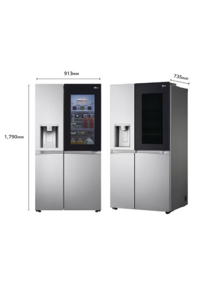 Frigorífico Americano Instaview™ ThinQ™, 635L, Sin Toma de Agua - Acero LG GSXV91BSAE.ABSQEUR