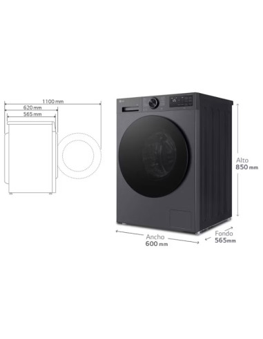 Lavadora Inteligente | LG F4X5009TBB, AI Direct...