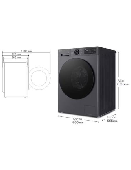 Lavadora Inteligente | LG F4X5009TBB, AI Direct Drive, TurboWash 360º, 9kg, 1400rpm, Serie 500, F4X5009TBB.AEBQPES
