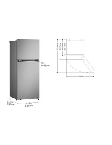 Frigorífico Dos Puertas 1,45m, Clasificación E,...