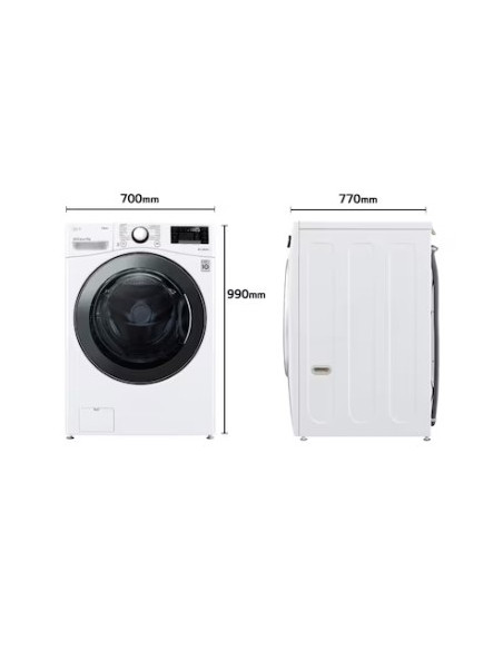 Lavadora LG F1P1CY2W, 17 kg, E, Blanco Marfil, 1100rpm, Serie XXL