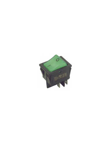 Interruptor basculante luminoso verde 2 polos...